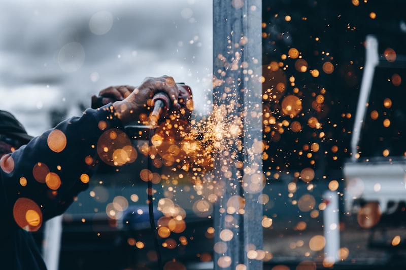 Industrial worker with safety gear in a plant